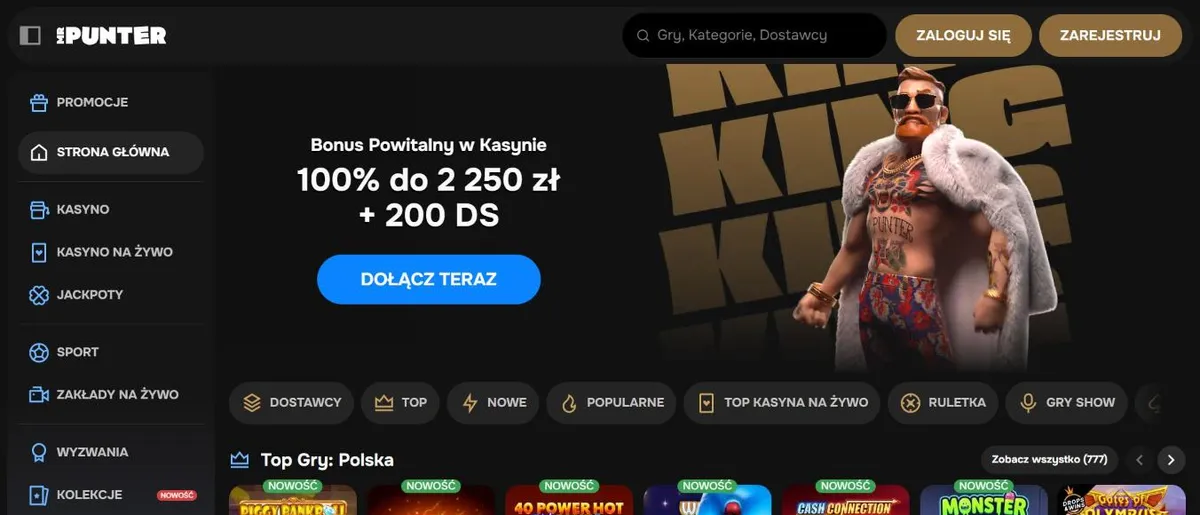 Strona główna MrPunter: bonus powitalny 100% do 2250 zł i 200 spinów